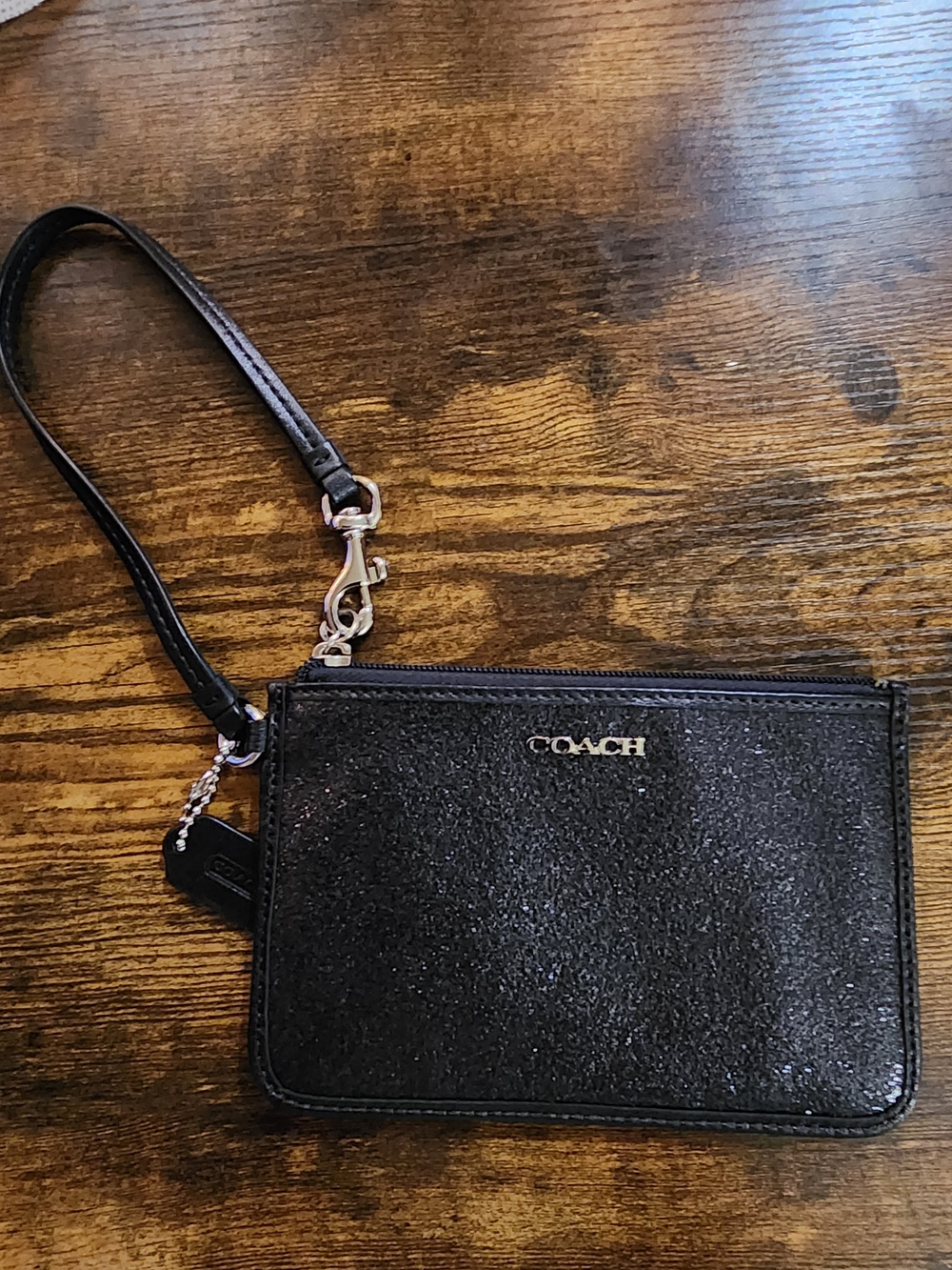 Coach Black Glitter Wristlet
